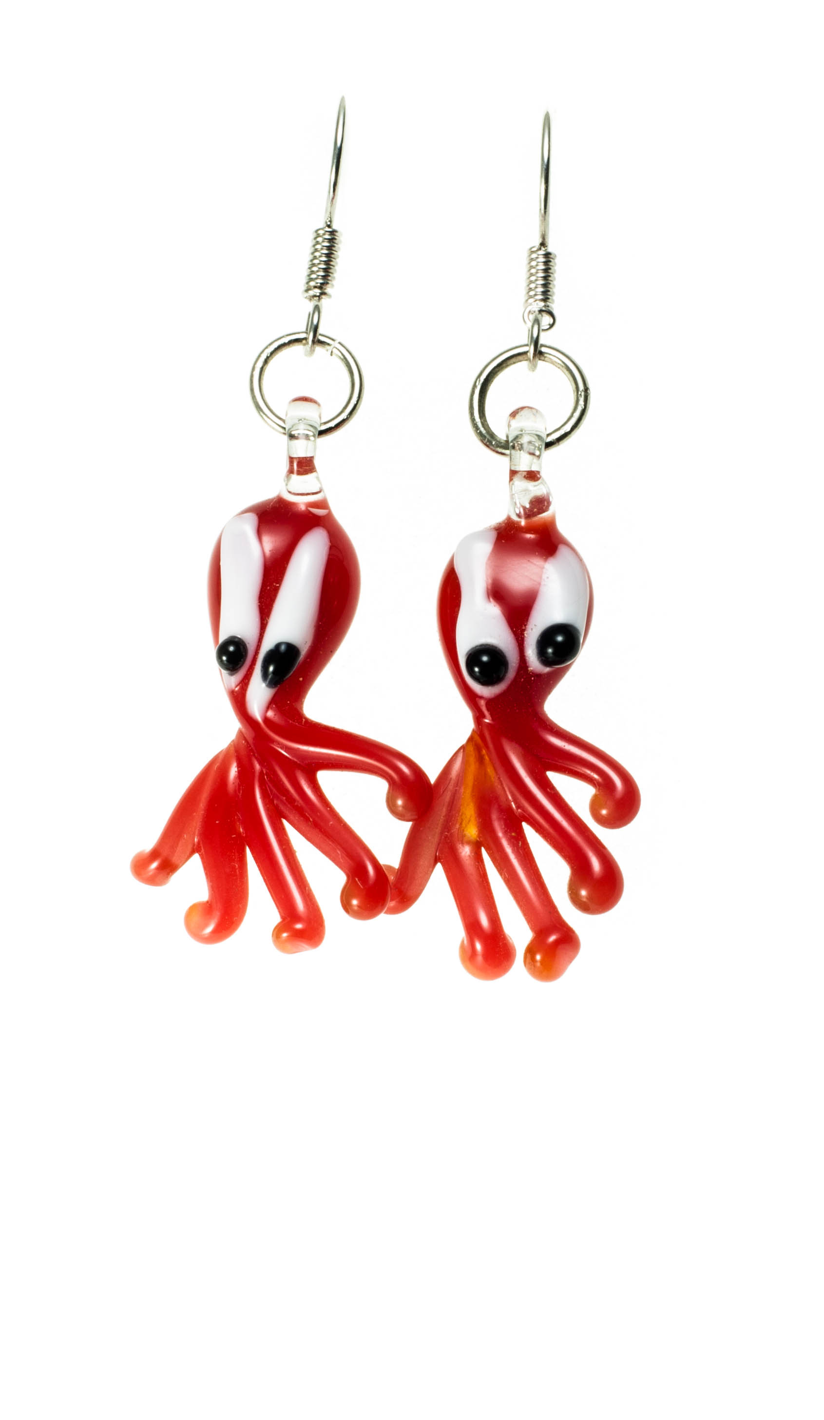 Naušnice Hobotnice crvena pastel